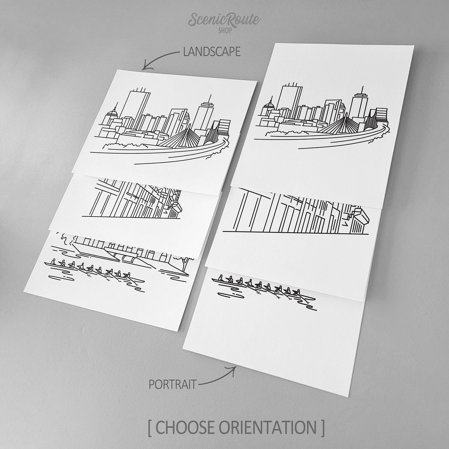 Boston Massachusetts (Set of 3 Art Prints)