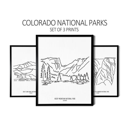 Colorado National Parks (Set of 3 Art Prints)