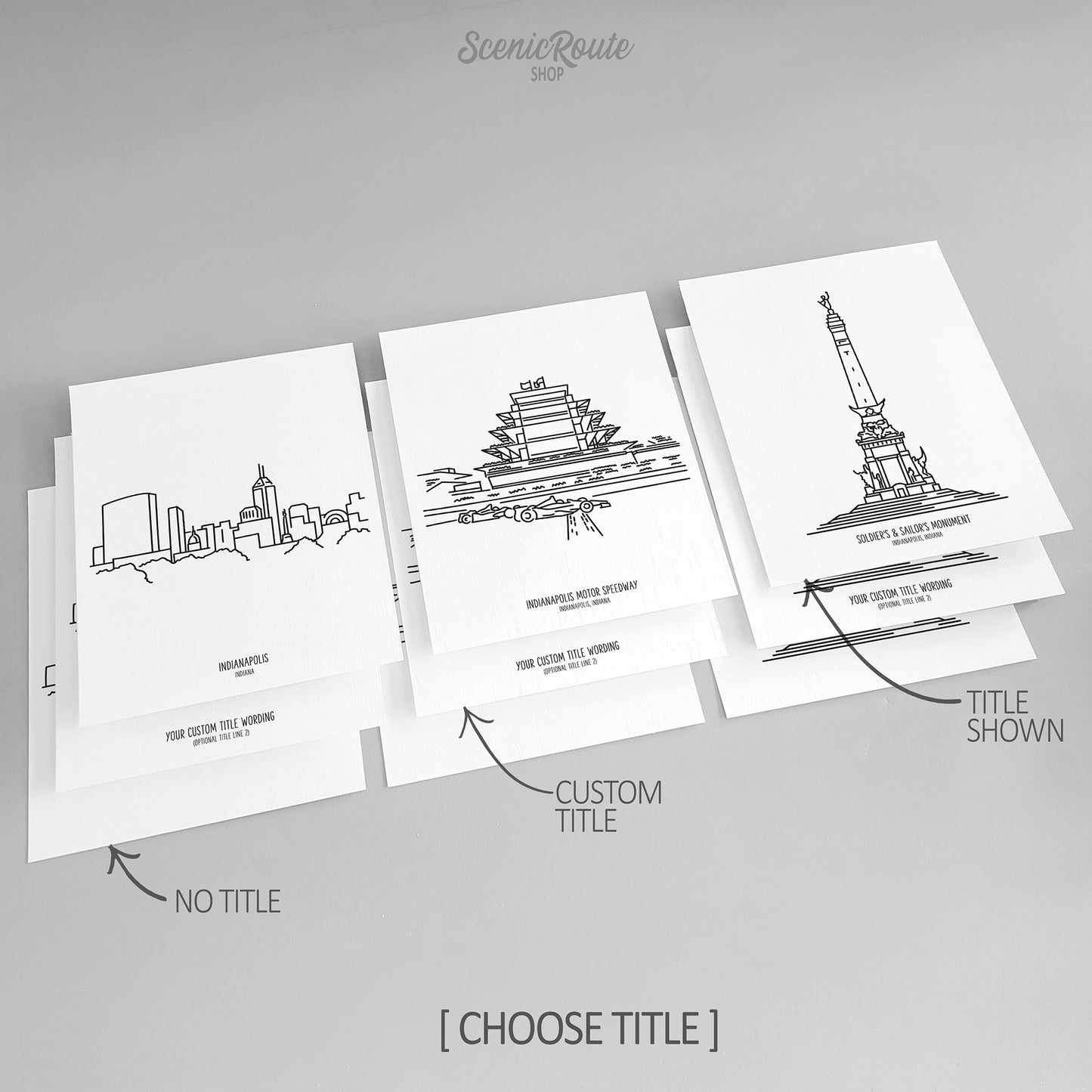 Indianapolis Indiana (Set of 3 Art Prints)