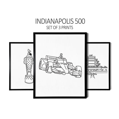 Indianapolis 500 (Set of 3 Art Prints)
