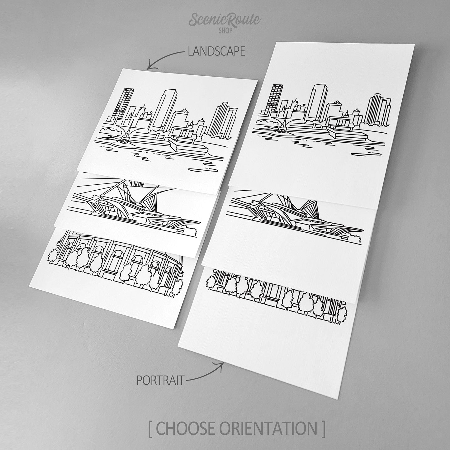 Milwaukee Wisconsin (Set of 3 Art Prints)