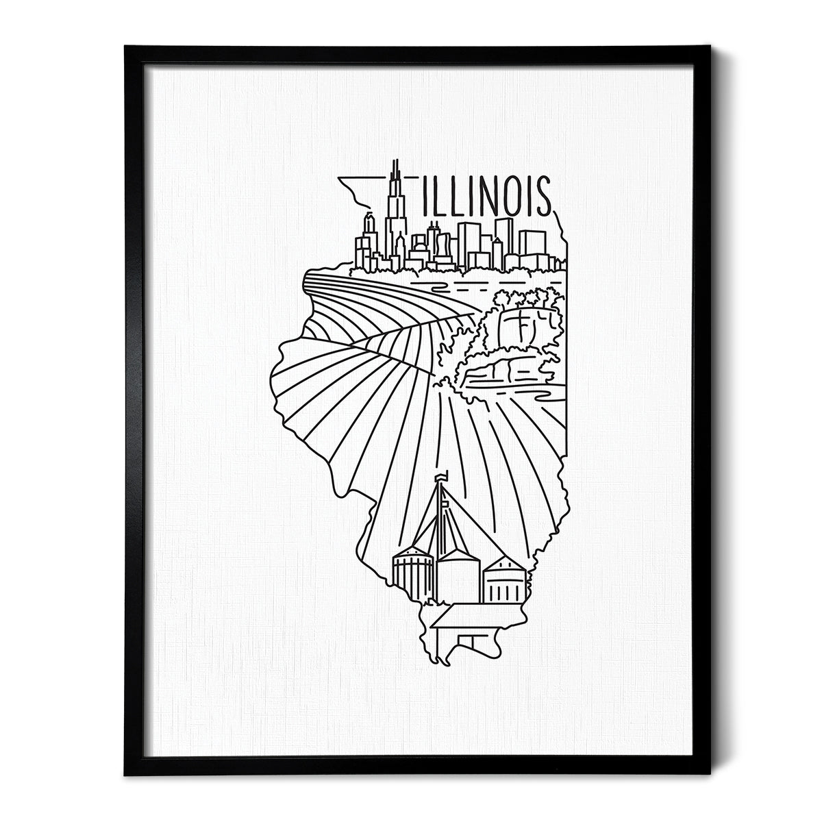 Illinois State Outline Drawing