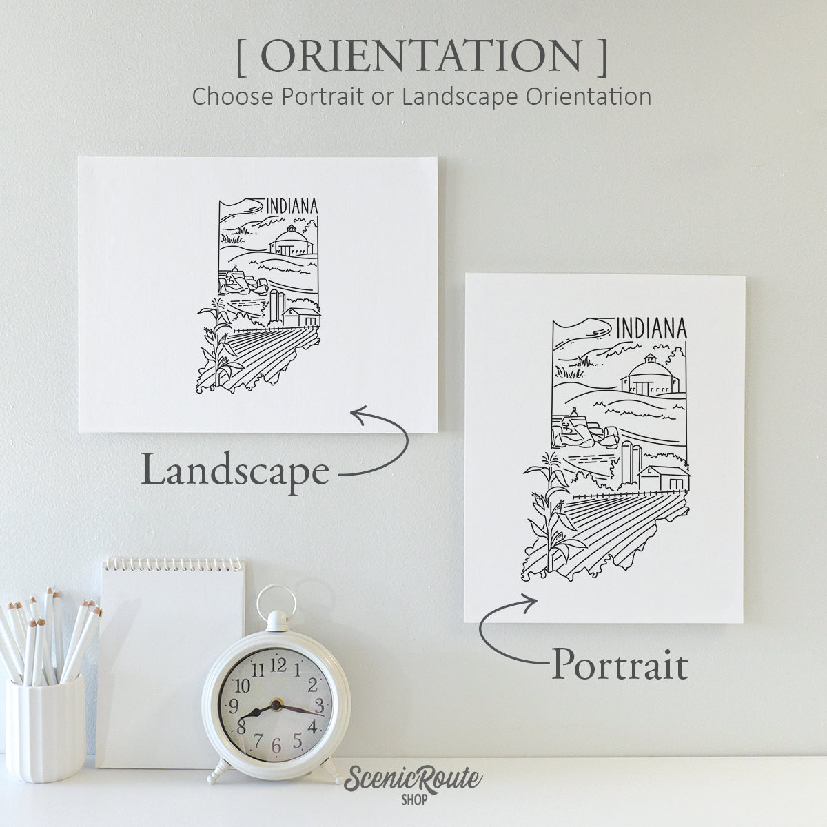 Indiana State Outline Drawing