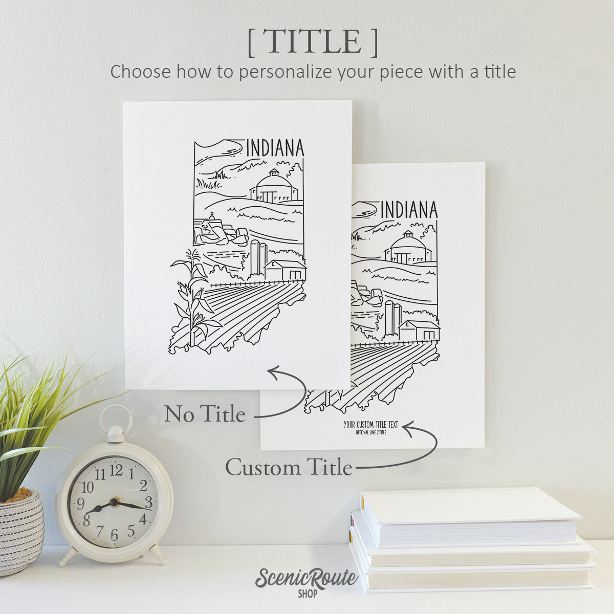 Indiana State Outline Drawing
