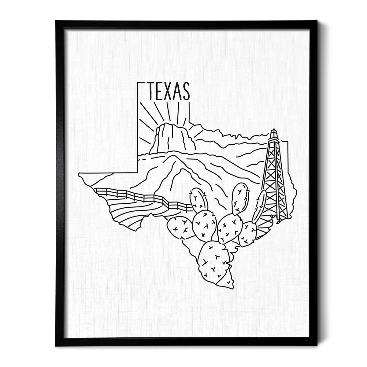 Texas State Outline Drawing