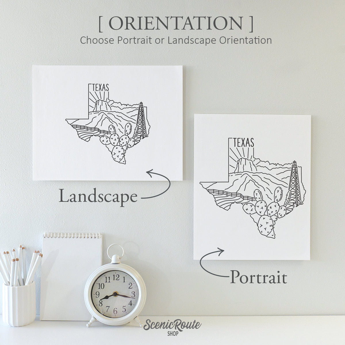 Texas State Outline Drawing
