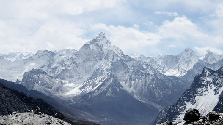 A snow covered mountain range