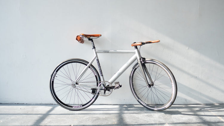 A bicycle with a white background