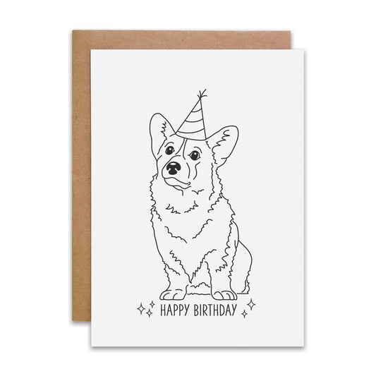 Corgi Dog Birthday Card