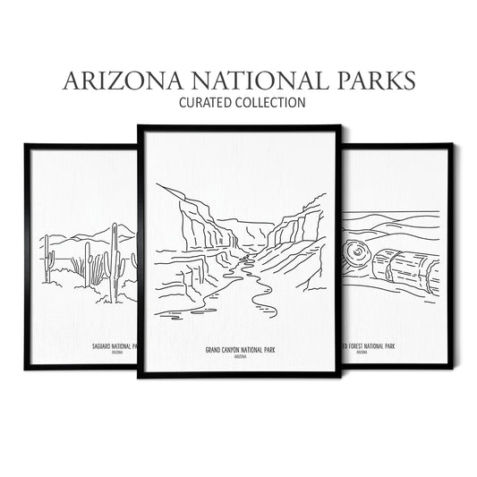 Arizona National Parks (Set of 3 Art Prints)