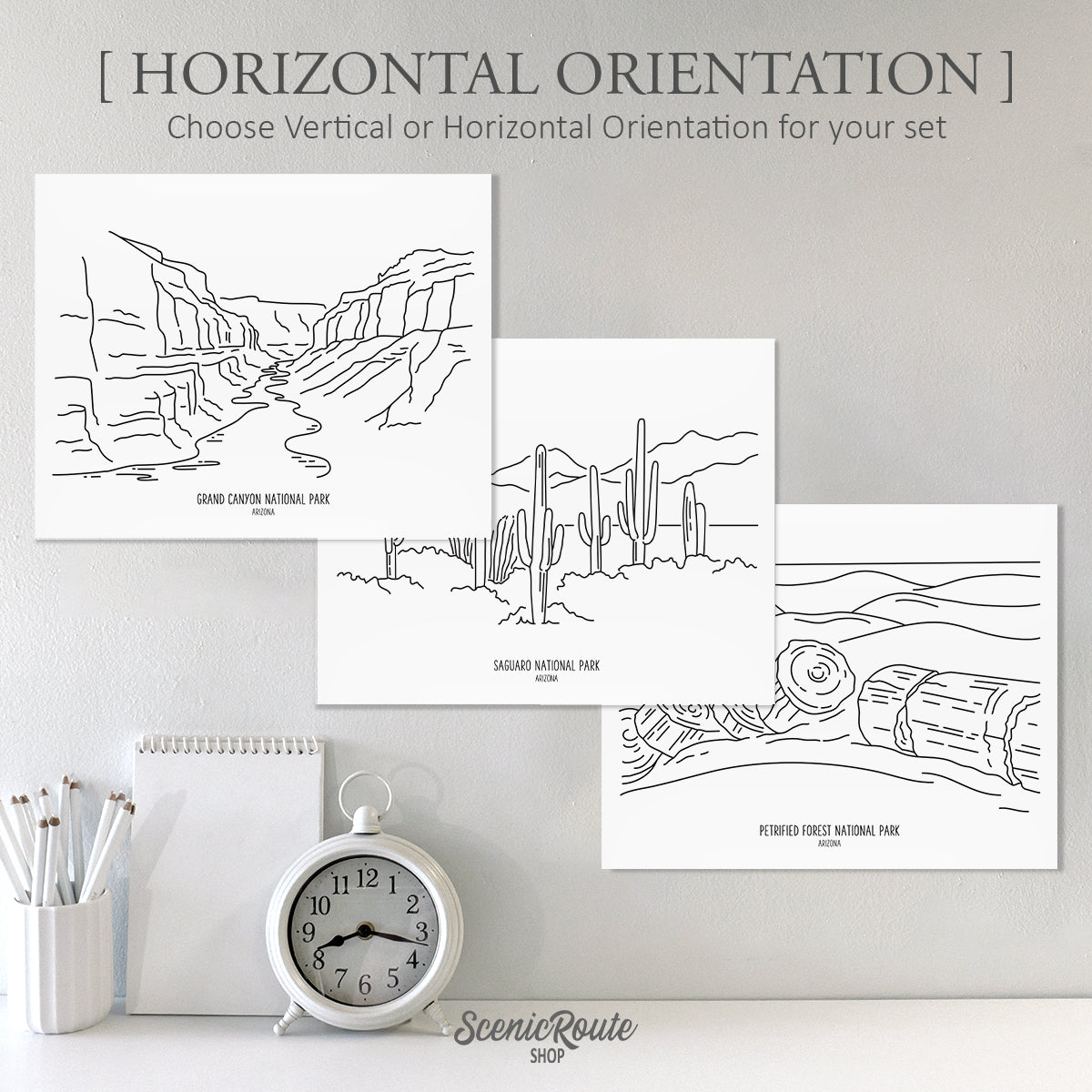 Arizona National Parks (Set of 3 Art Prints)