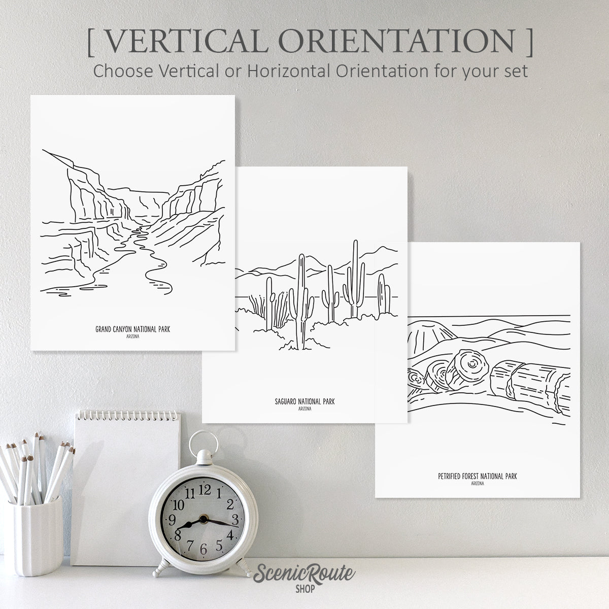 Arizona National Parks (Set of 3 Art Prints)