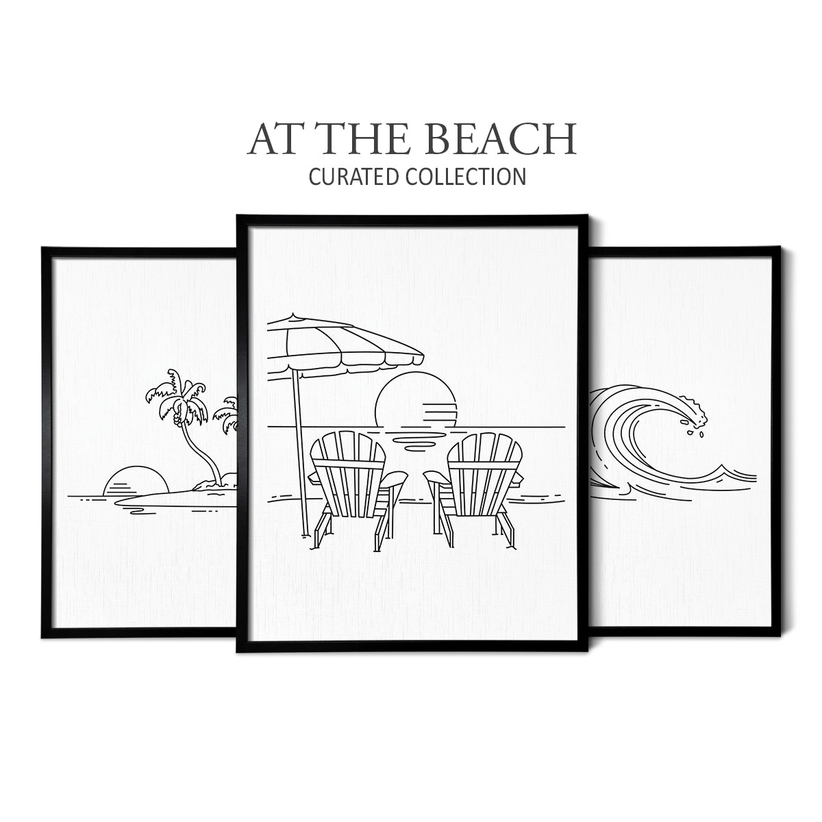 A Day at the Beach (Set of 3 Art Prints)