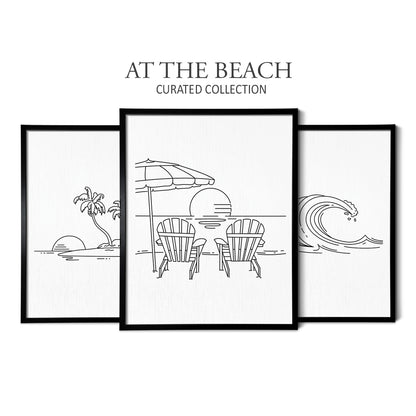 A Day at the Beach (Set of 3 Art Prints)