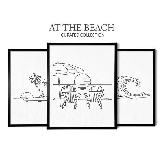 A Day at the Beach (Set of 3 Art Prints)