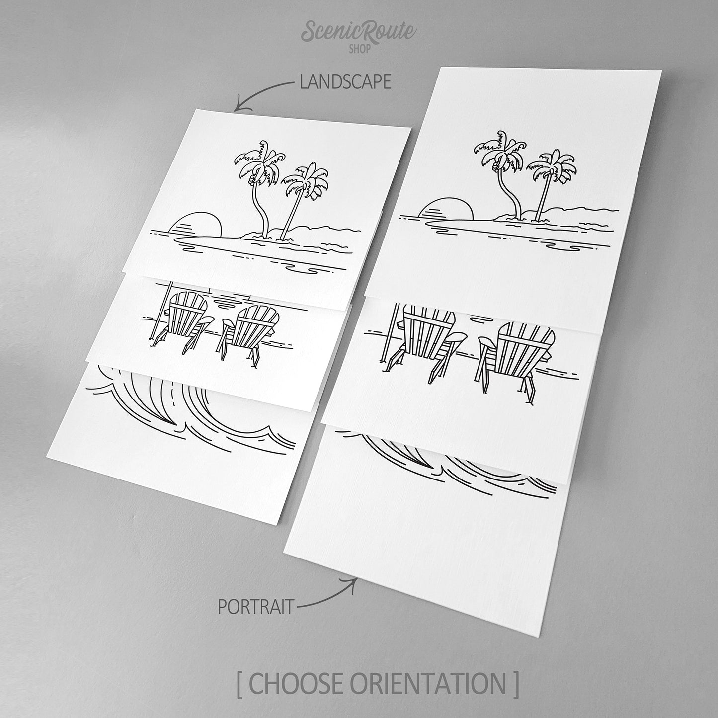 A Day at the Beach (Set of 3 Art Prints)