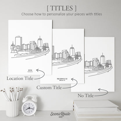 Boston Massachusetts (Set of 3 Art Prints)