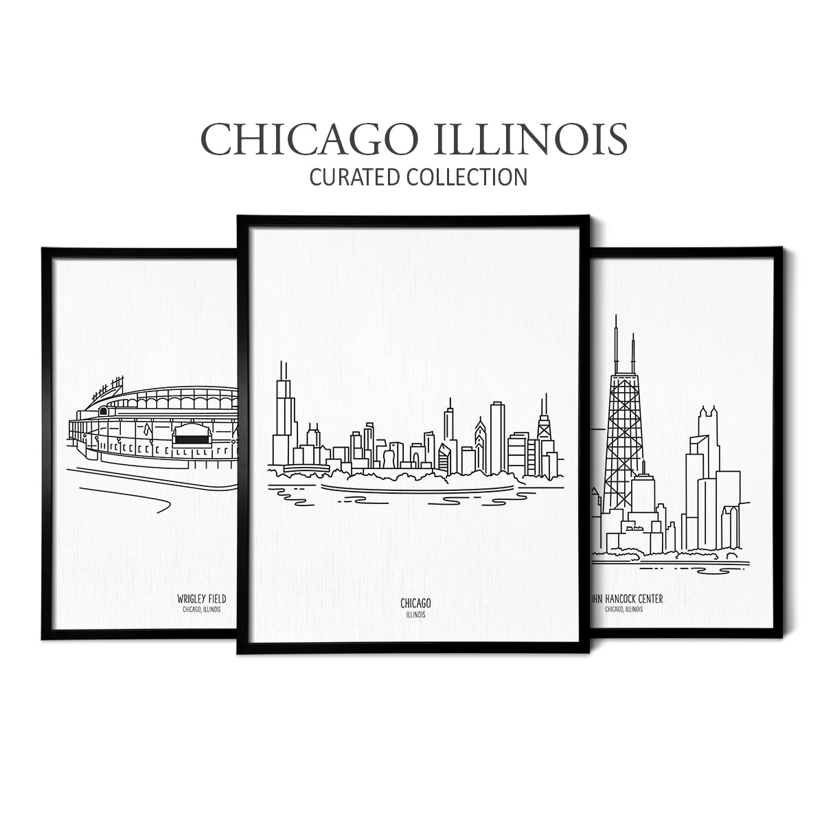 Chicago Illinois (Set of 3 Art Prints)