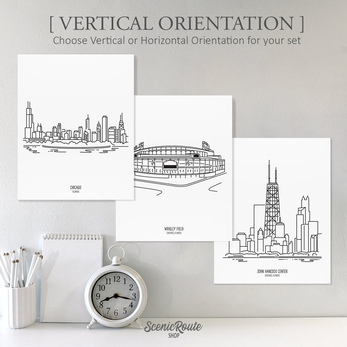 Chicago Illinois (Set of 3 Art Prints)