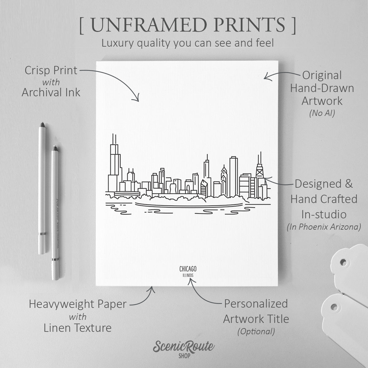 Chicago Illinois (Set of 3 Art Prints)