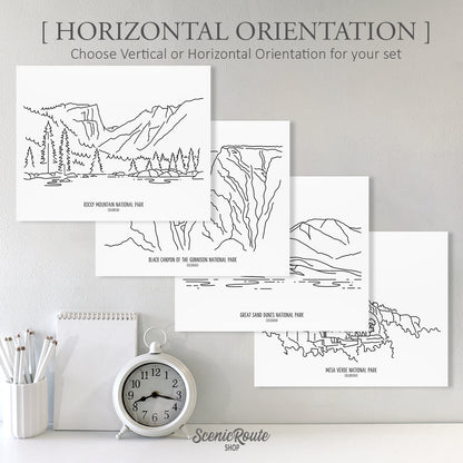 Colorado National Parks (Set of 4 Art Prints)