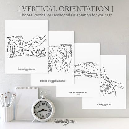 Colorado National Parks (Set of 4 Art Prints)