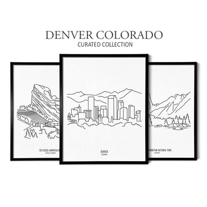 Denver Colorado (Set of 3 Art Prints)