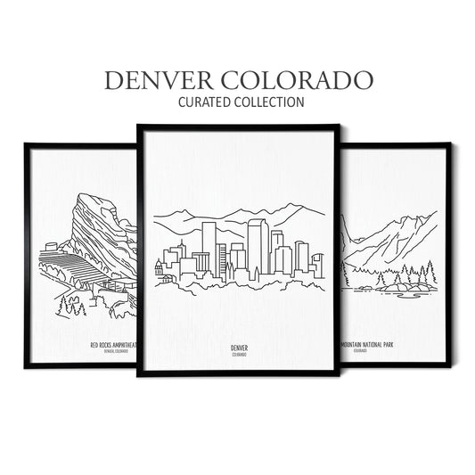 Denver Colorado (Set of 3 Art Prints)