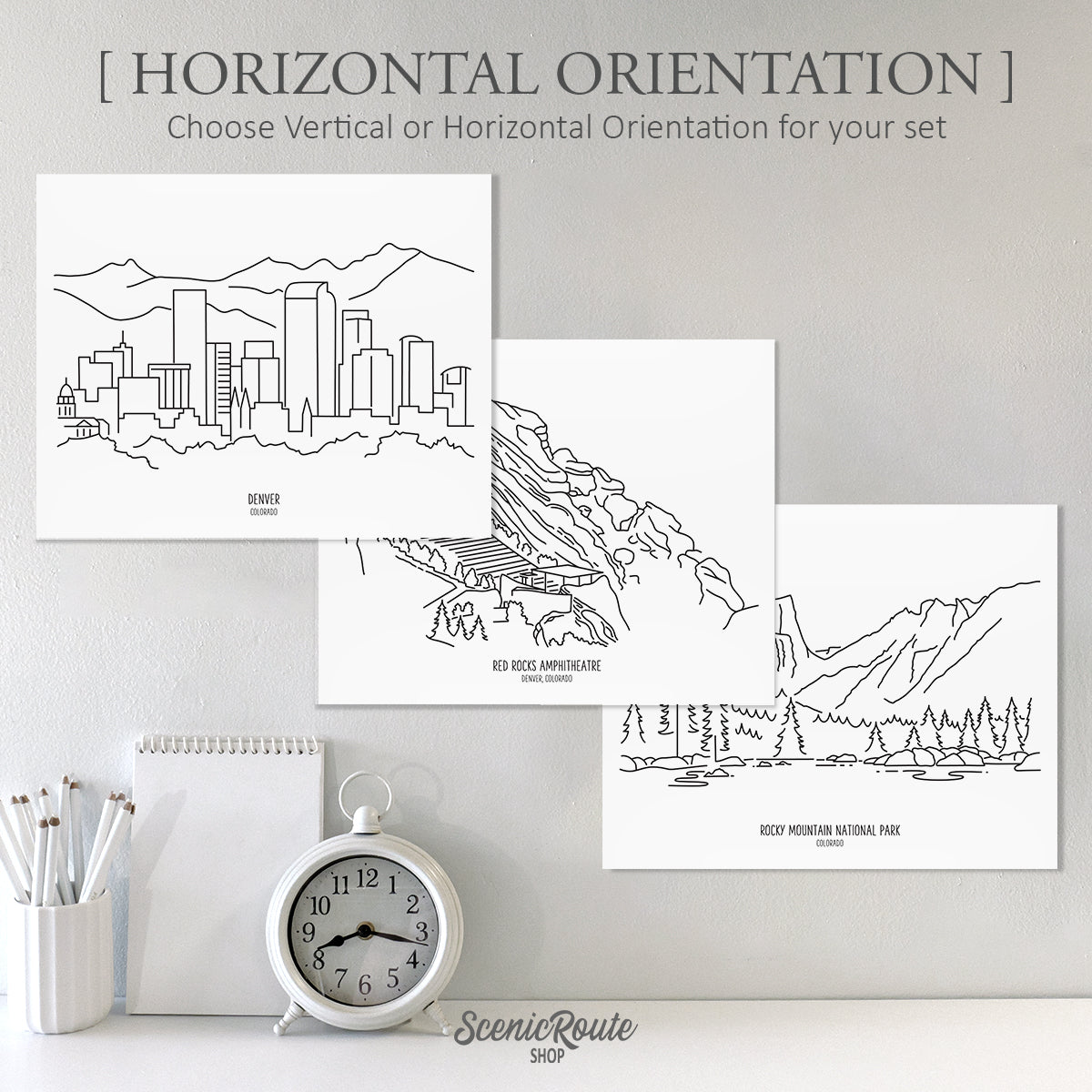 Denver Colorado (Set of 3 Art Prints)