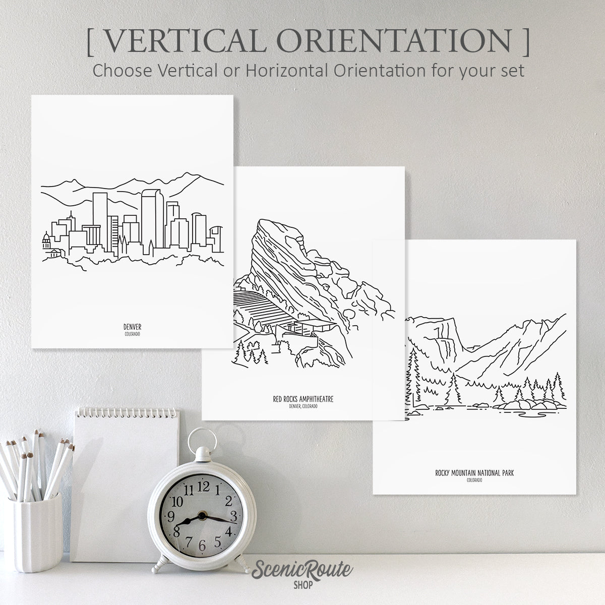 Denver Colorado (Set of 3 Art Prints)