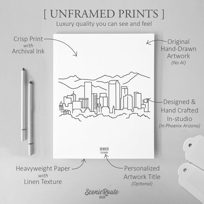 Denver Colorado (Set of 3 Art Prints)
