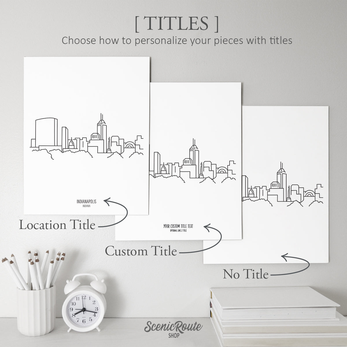 Indianapolis Indiana (Set of 3 Art Prints)