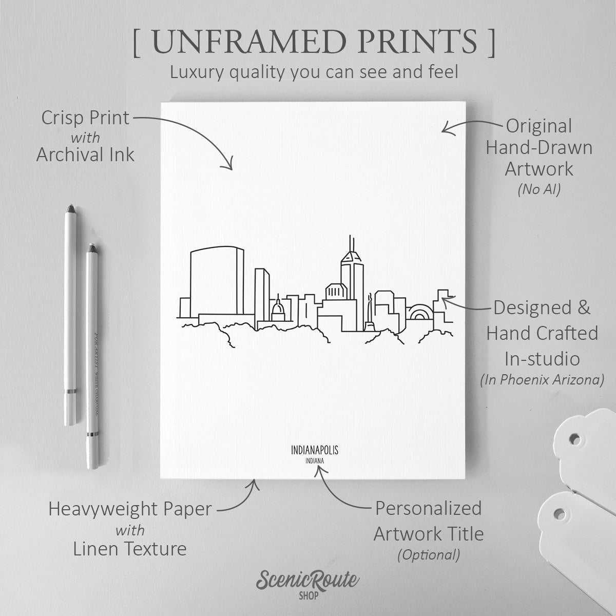 Indianapolis Indiana (Set of 3 Art Prints)