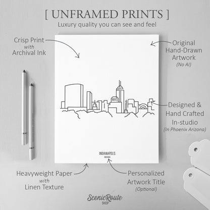 Indianapolis Indiana (Set of 3 Art Prints)