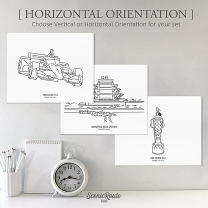 Indianapolis 500 (Set of 3 Art Prints)
