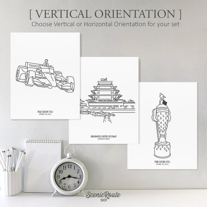 Indianapolis 500 (Set of 3 Art Prints)