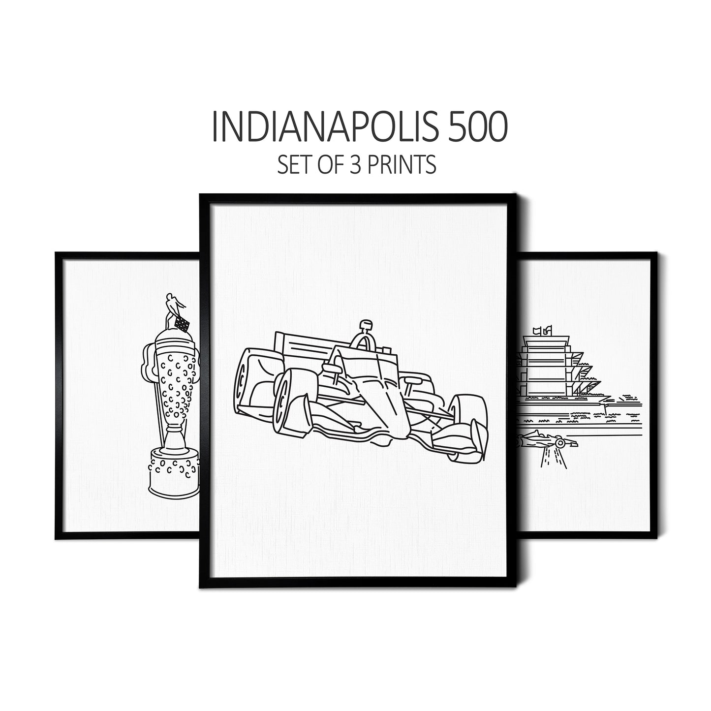 Indianapolis 500 (Set of 3 Art Prints)