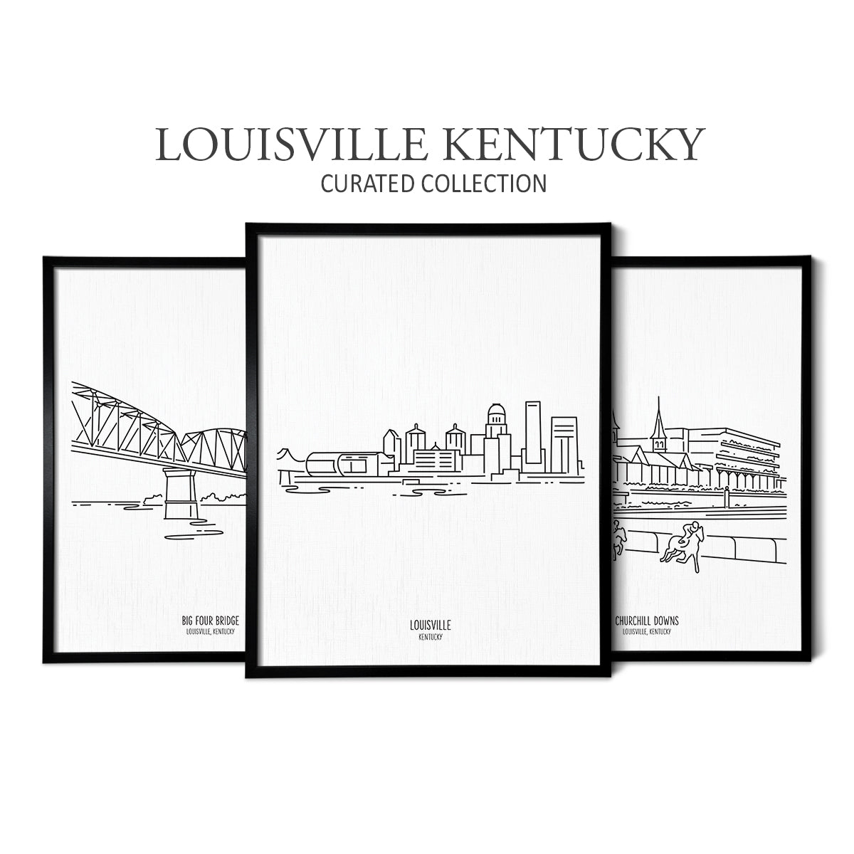 Louisville Kentucky (Set of 3 Art Prints)