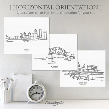 Louisville Kentucky (Set of 3 Art Prints)