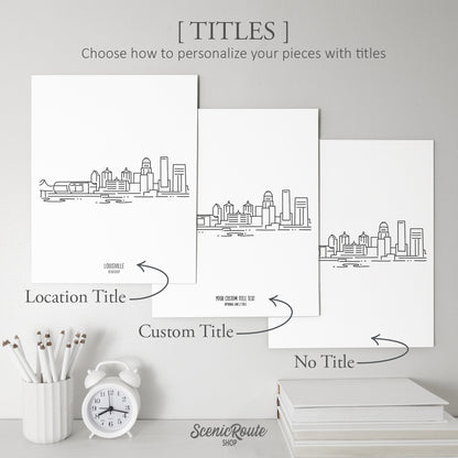 Louisville Kentucky (Set of 3 Art Prints)