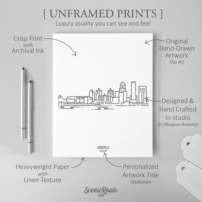 Louisville Kentucky (Set of 3 Art Prints)