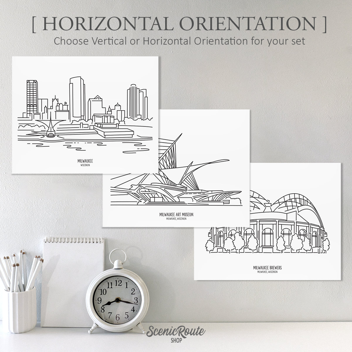 Milwaukee Wisconsin (Set of 3 Art Prints)