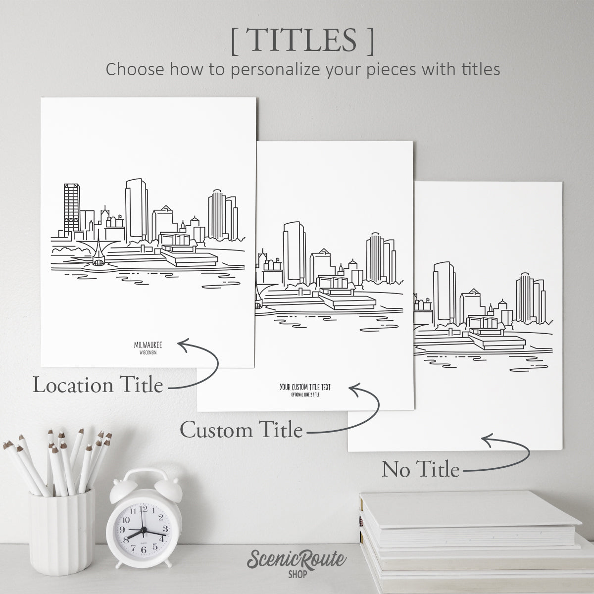 Milwaukee Wisconsin (Set of 3 Art Prints)