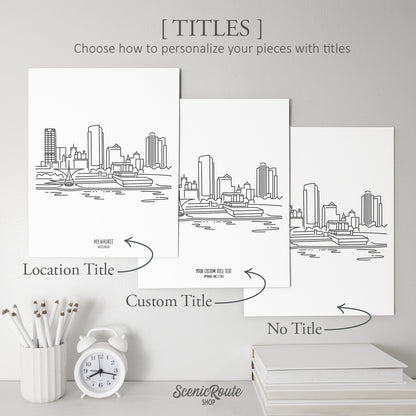 Milwaukee Wisconsin (Set of 3 Art Prints)
