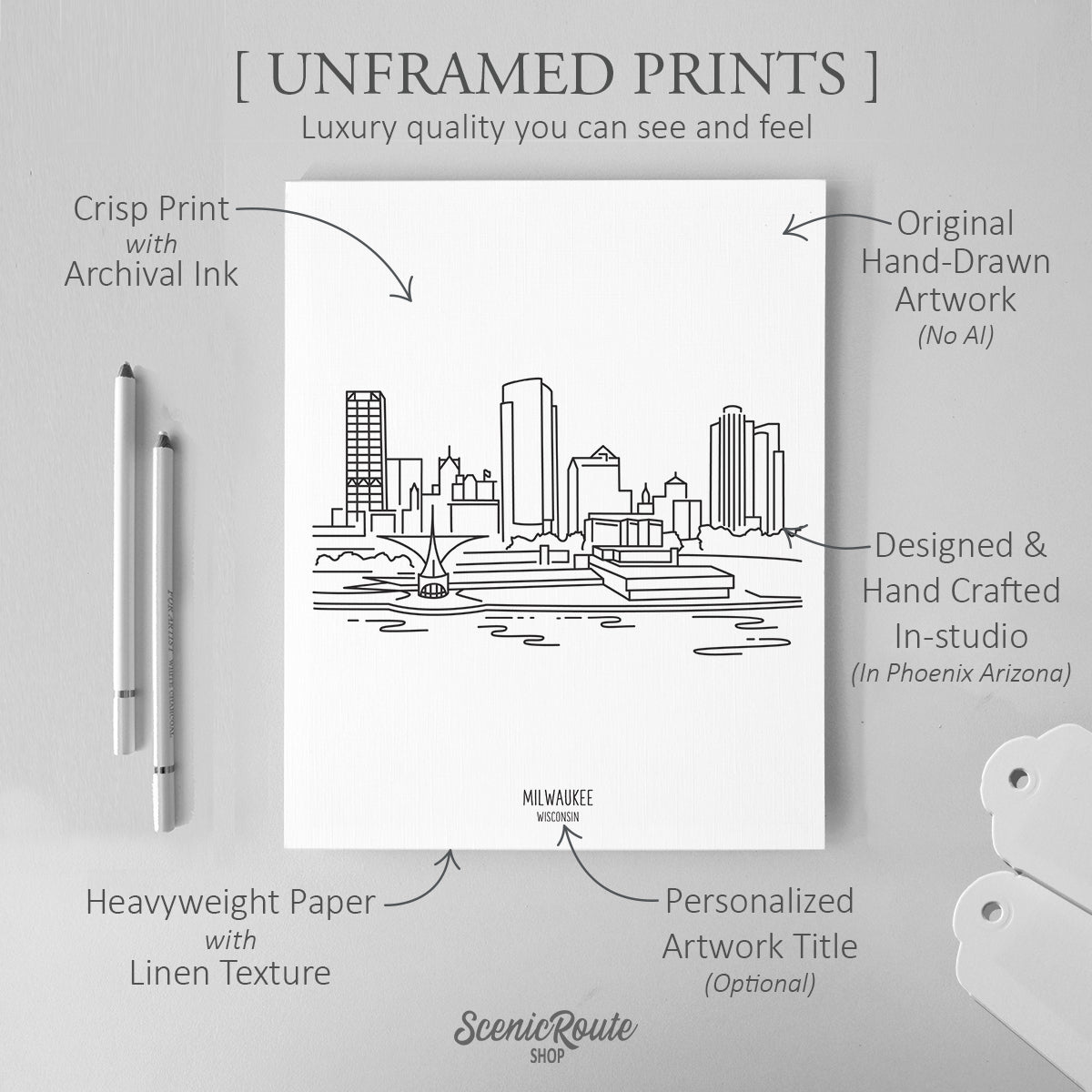 Milwaukee Wisconsin (Set of 3 Art Prints)