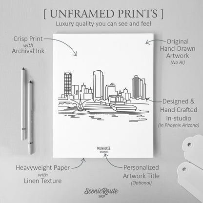 Milwaukee Wisconsin (Set of 3 Art Prints)