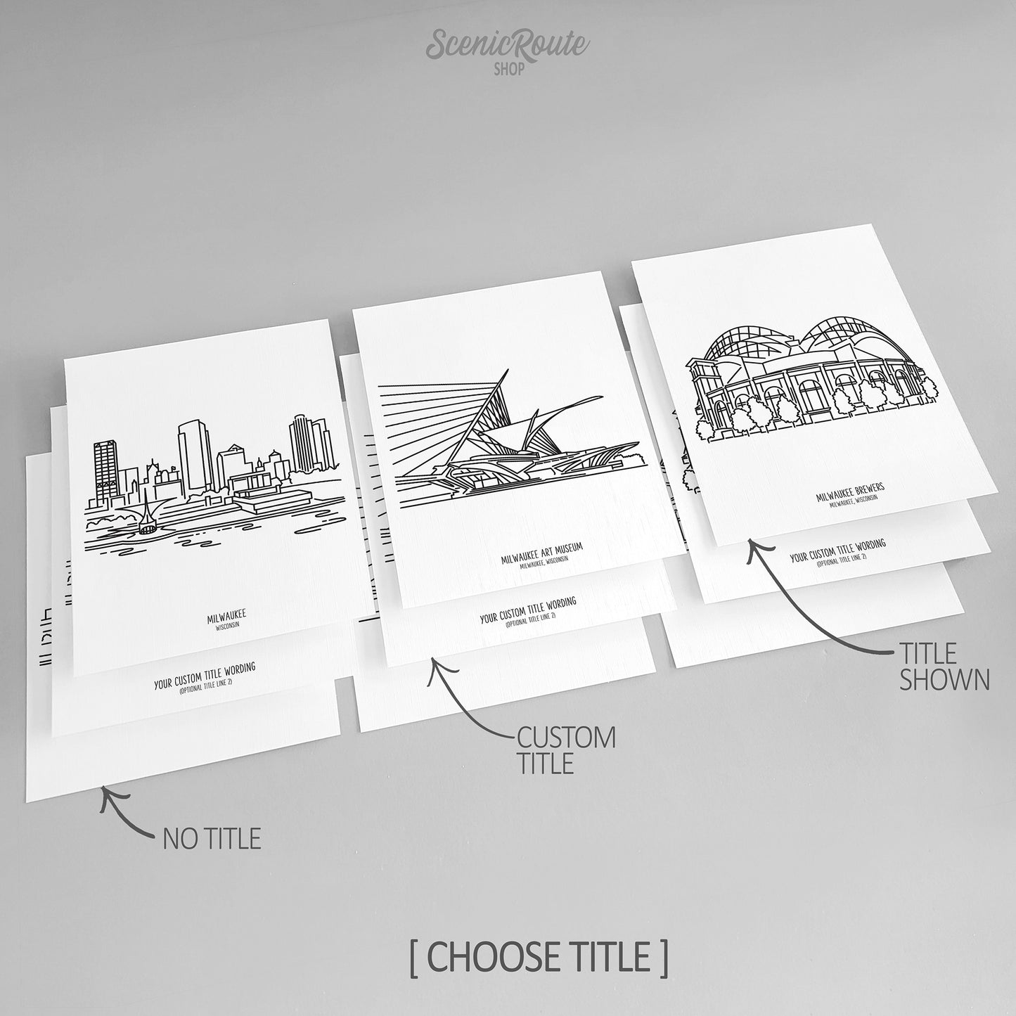Milwaukee Wisconsin (Set of 3 Art Prints)