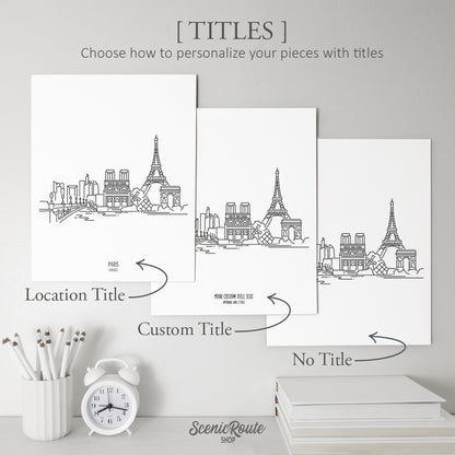 Paris France (Set of 3 Art Prints)