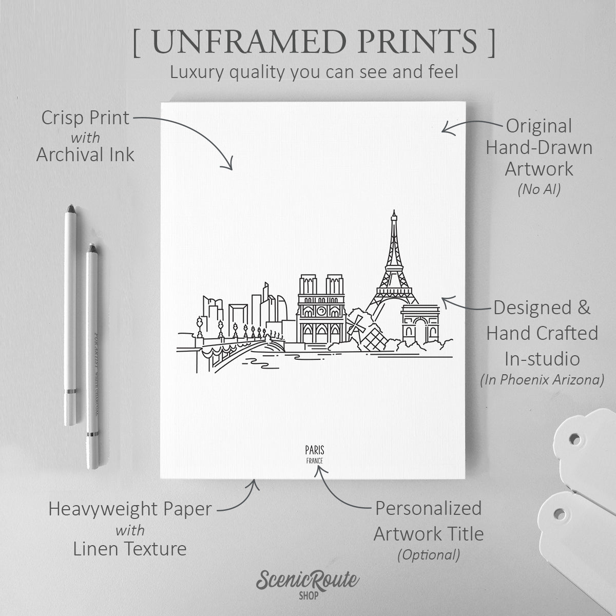 Paris France (Set of 3 Art Prints)