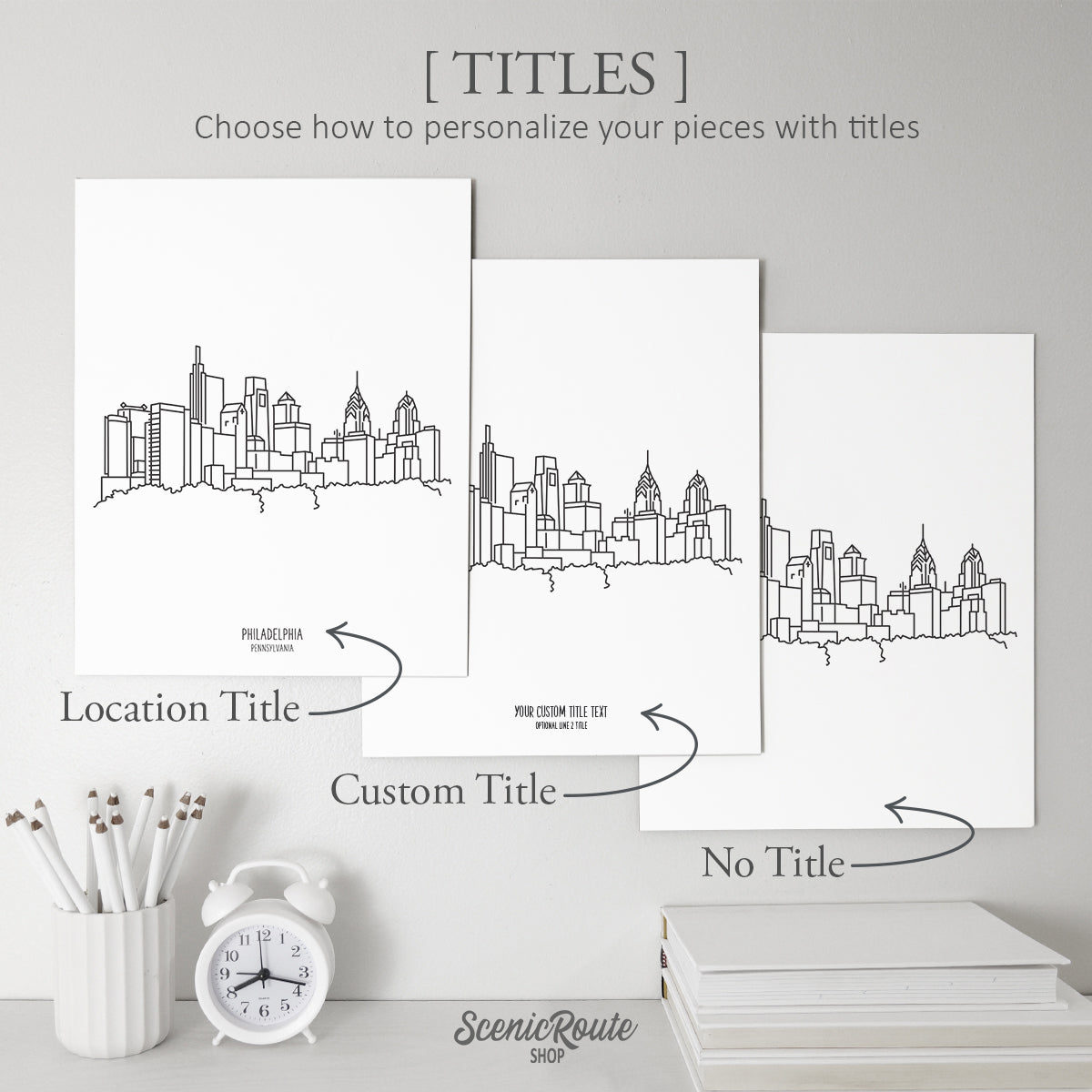 Philadelphia Pennsylvania (Set of 3 Art Prints)